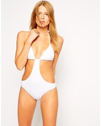 Asos Collection Triangle Cut Out Swimsuit