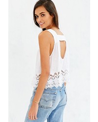 Urban Outfitters Cope Square Neck Eyelet Tank Top