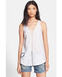 Tracy Reese Embroidered Cotton Tank