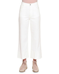Stella McCartney High Waist Culotte Jeans Pure White