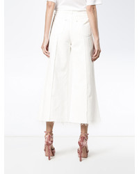 Alexander McQueen White High Waisted Culotte Jeans