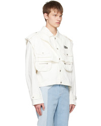 Feng Chen Wang White Layered Denim Jacket