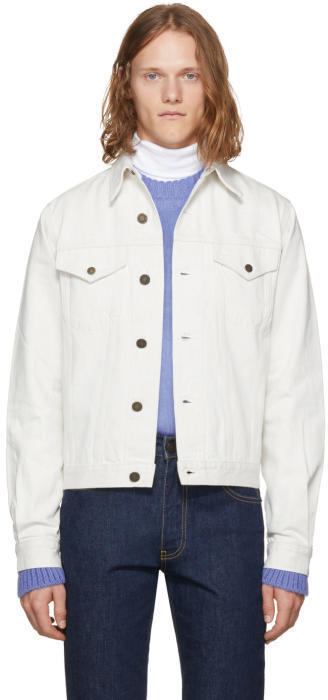 Calvin Klein 205w39nyc White Denim Archive Trucker Jacket, $795 | SSENSE |  Lookastic