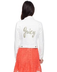 Juicy Couture Embellished Juicy Optic White Denim Jacket