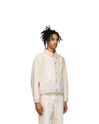 Tanaka Off White And Multicolor Denim Classic Jacket