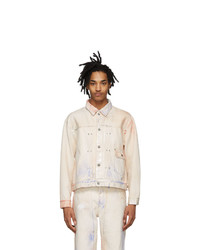 Tanaka Off White And Multicolor Denim Classic Jacket