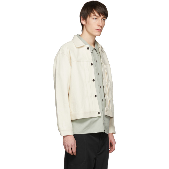 Kuro Off White Loose Denim Big Jacket, $133 | SSENSE | Lookastic