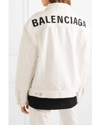 Balenciaga Oversized Embroidered Denim Jacket