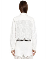 McQ by Alexander McQueen Short Cotton Denim Lace Jacket