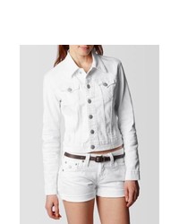 all white true religion jean jacket
