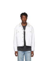 Ksubi White Denim Borg Jacket