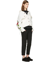 Off-White White Denim Diagonal Roses Jacket