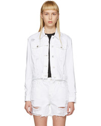 J Brand White Denim Harlow Jacket