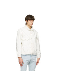 Levis Made and Crafted White Denim Sherpa Oversized Type Ii Jacket