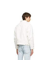 Levis Made and Crafted White Denim Sherpa Oversized Type Ii Jacket