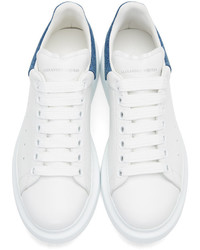 Alexander McQueen White Denim Oversized Sneakers