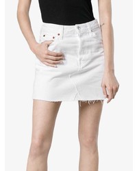 RE/DONE High Waisted Denim Mini Skirt
