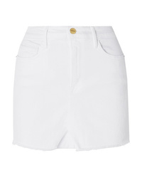 frame white denim skirt