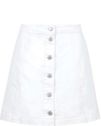 Topshop Moto Denim Button Front A Line Skirt