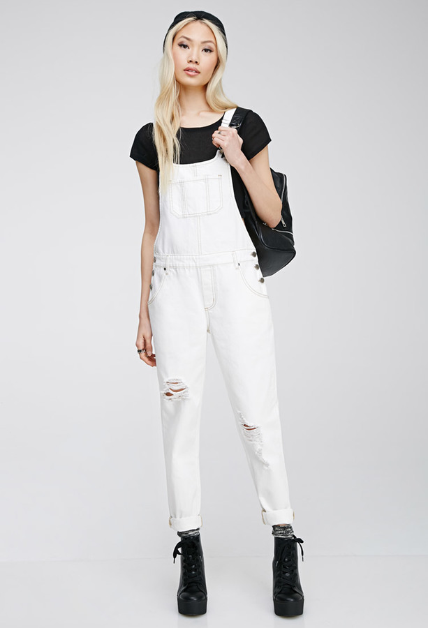 forever 21 distressed overalls
