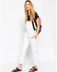 Asos Petite 90s Style Overalls In White