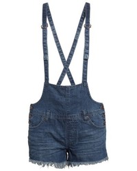 Free People Strappy Denim Short Overalls