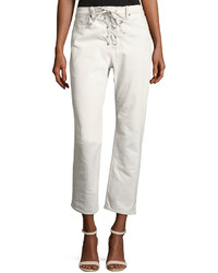 A.L.C. Yoko Lace Front Denim Pants White
