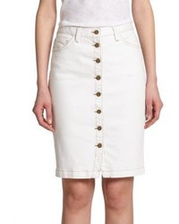 White Denim Pencil Skirt