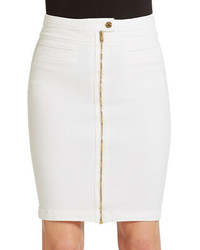 7 For All Mankind Front Zip Denim Pencil Skirt
