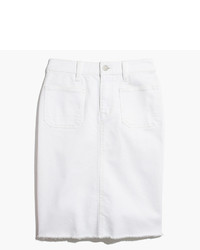 Madewell White Denim Patch Pocket Skirt