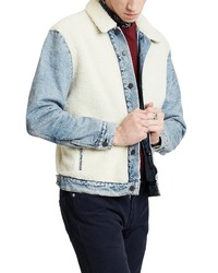 White Denim Shearling Jacket