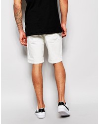 Asos Brand Denim Shorts In Slim Fit Mid Length With Mega Rips