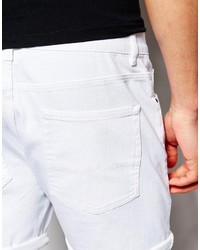 Asos Brand Denim Shorts In Slim Fit Shorter Length