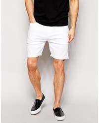 Asos Brand Denim Shorts In Stretch Slim Fit Mid Length
