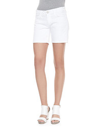 True Religion Cassie Denim Roll Up Shorts Optic White