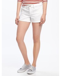 Old Navy Cuffed White Denim Shorts For