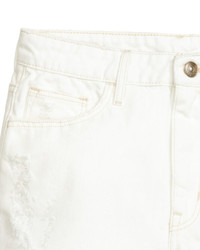 H&M Denim Shorts High Waist White Ladies