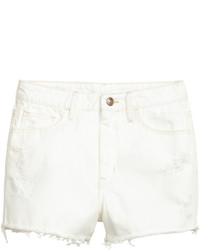 H&M Denim Shorts High Waist White Ladies