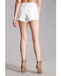 Forever 21 Distressed Lace Up Denim Shorts