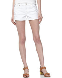 7 For All Mankind Dyed Denim Shorts White
