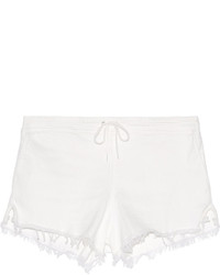 Chloé Frayed Denim Shorts White