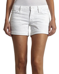 Hudson Jeans Croxley Rolled Denim Shorts  White