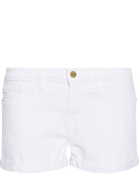 Frame Le Cutoff Denim Shorts White