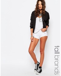 Noisy May Tall Ripped White Denim Shorts