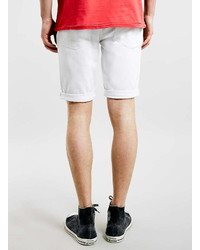 Topman White Skinny Fit Denim Shorts