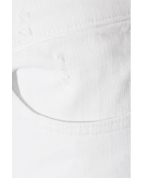 J Brand Leila Distressed Stretch Denim Mini Skirt White