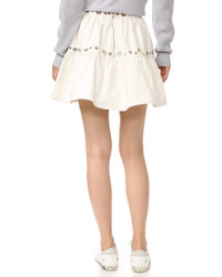 Kenzo White Denim Eyelet Skirt