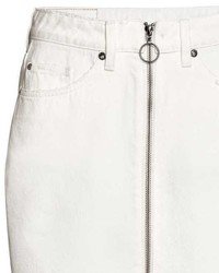 H&M Zip Front Denim Skirt