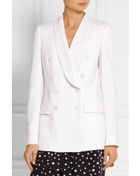 Dolce & Gabbana Double Breasted Wool Crepe Blazer Off White