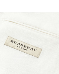Burberry London Stirling Double Breasted Cotton And Linen Blend Piqu Blazer